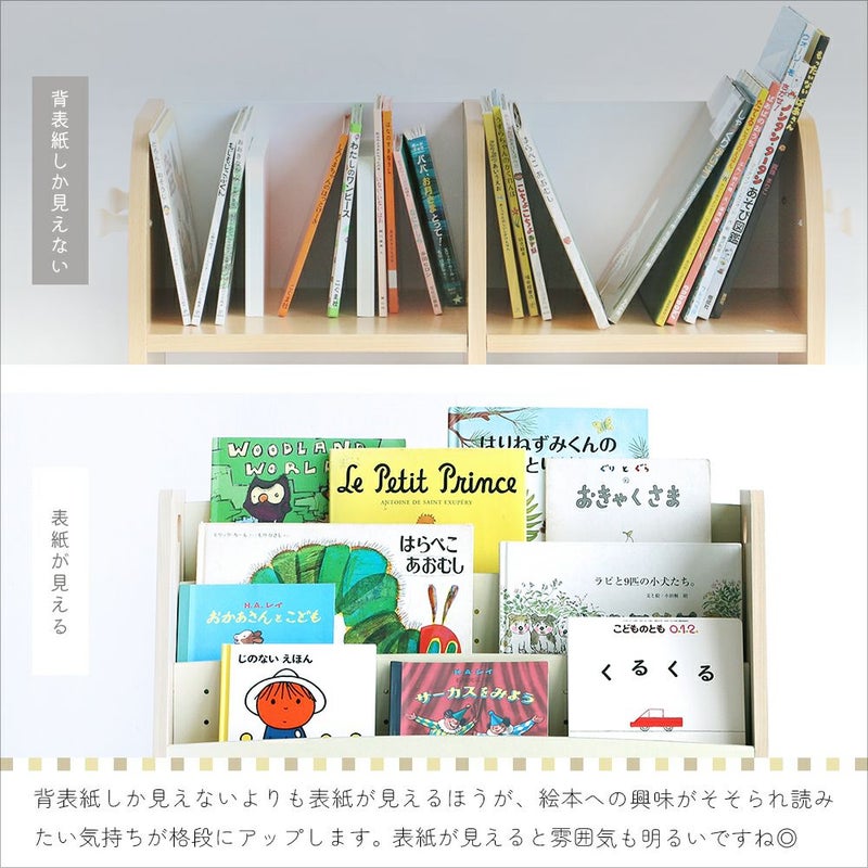 絵本ラック絵本棚絵本収納ブックラック本棚本収納収納キッズラックリビングラック子供部屋子ども部屋収納キッズルーム収納KidsLowBookRack-lora-[ILR-3579]