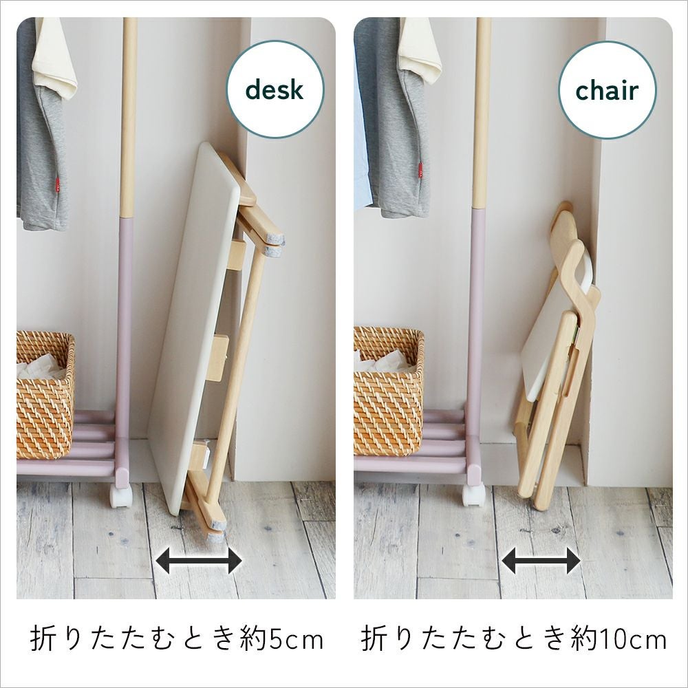 子供キッズデスク折りたたみ機能チェアセット天然木軽量子供テーブルお絵かきスタディーセット勉強机入園ホワイト子ども椅子2歳3歳幼児子供用机子供家具KidsDesk＆ChairSet-noah-ILS-3675