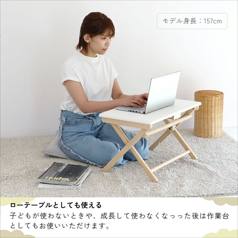 子供キッズデスク折りたたみ機能チェアセット天然木軽量子供テーブルお絵かきスタディーセット勉強机入園ホワイト子ども椅子2歳3歳幼児子供用机子供家具KidsDesk＆ChairSet-noah-ILS-3675