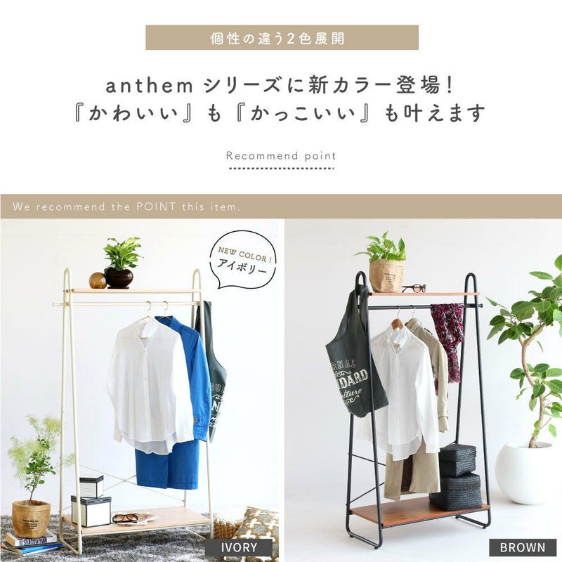 【送料無料】anthem（アンセム）【片付け】【収納】【大容量】【ミッドセンチュリー】【ハンガーラック】【ウォールナット】【ブラックスチール】【anh-2735】【一人暮らし】【オシャレ】|収納家具ウォルナットおしゃれ1人暮らしインテリアハンガー