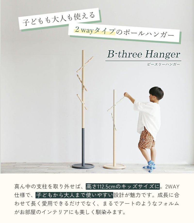 子どもも大人も使える２wayポールハンガー