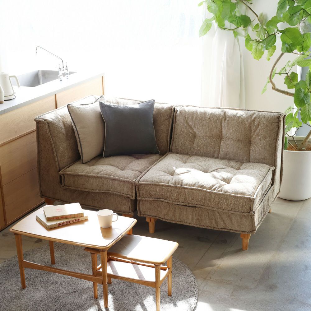 北欧テイストのブロックソファ