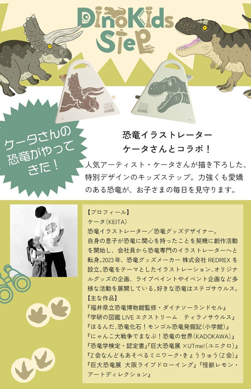恐竜イラスト入りキッズステップ