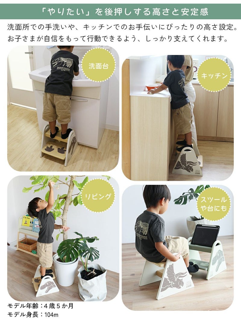 恐竜イラスト入りキッズステップ