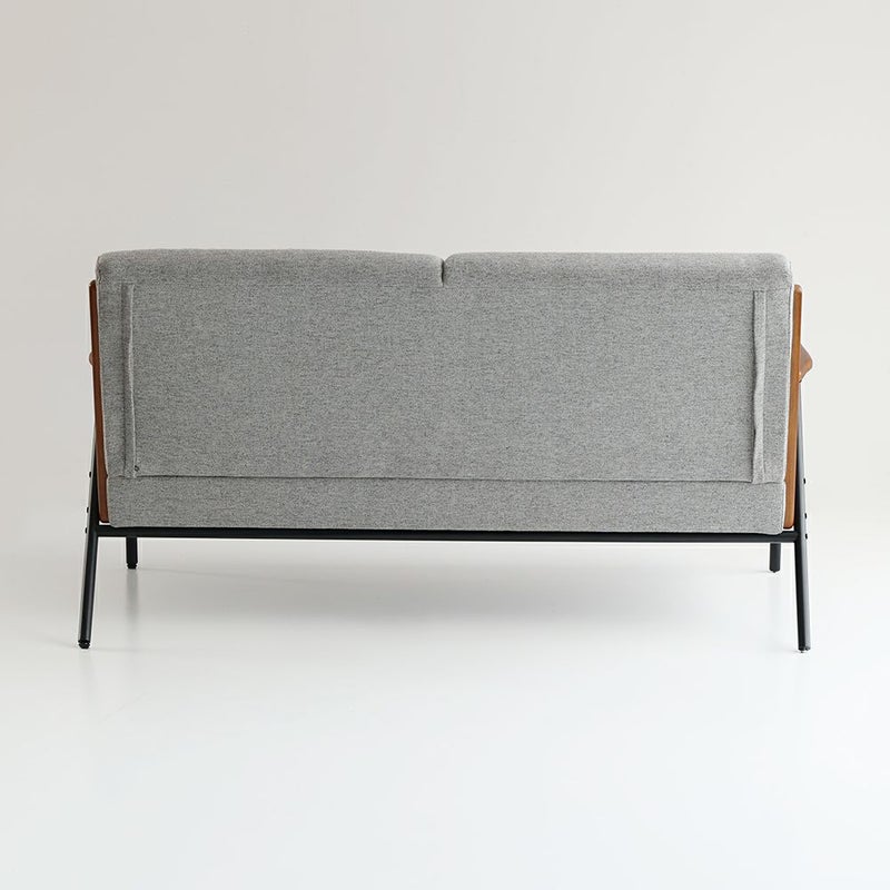 スチール脚と木製フレームの2Pソファ